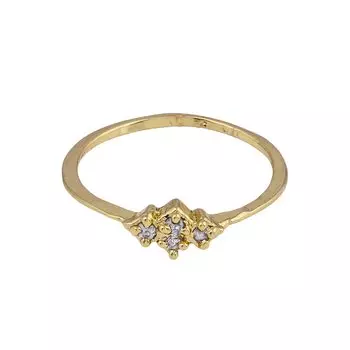 Модное женское кольцо Estele American с бриллиантами и позолотой