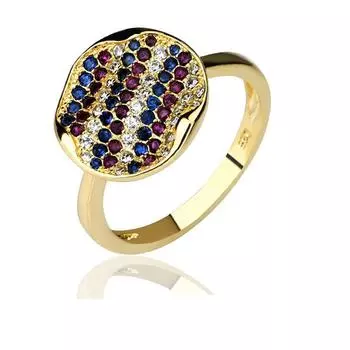 Модное женское кольцо из синей и белой шпинели с микропавеированным золотом 14 карат из стерлингового серебра 925 пробы с покрытием из шпинели. 6