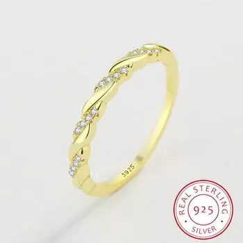 Модное женское кольцо с бриллиантом, золото, настоящее серебро S925, ранчо с цирконом, очаровательный лучший подарок, помолвочные украшения для друзей и любовников 6 золотой