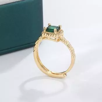 Модное женское кольцо с цирконием, изысканное, красное, зеленое, белое, блестящее цирконие, открытое, регулируемое, высококачественное, свадебное украшение жёлтый