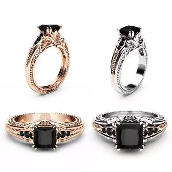 Модное женское кольцо с квадратным кубическим цирконием, которое нелегко сломать, элегантное кольцо на палец US 7 золотистый