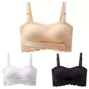 Модное женское нижнее белье большого размера, нескользящее, с большой грудью, небольшой съемный ремень на плечо, невидимый чехол для бюстгальтера 75B белый
