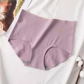 Модное женское нижнее белье, хлопковое дышащее нижнее белье, плотно прилегающее нижнее белье большого размера, дышащие трусы M фиолетовый