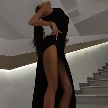 Модное женское облегающее длинное платье без рукавов с круглым вырезом, разрезом до колена, элегантное платье через границу, завышенная талия L чёрный