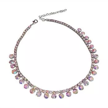 Модное женское ожерелье, блестящее милое женское ювелирное изделие, современное изящное женское колье-колье Rhinestone серебряный