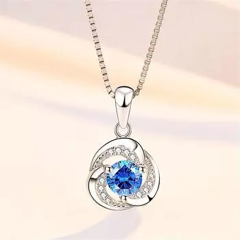 Модное женское ожерелье из серебра 925 пробы на ключицу, женский подарок на день рождения, классический кулон с цветком клевера, женское ожерелье высшего класса, ювелирные изделия белый