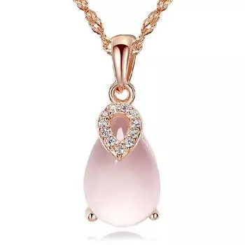 Модное женское ожерелье, женский кулон с натуральным камнем гибискуса и кристаллами, приносящий удачу, посеребренные ювелирные изделия.