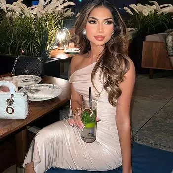 Модное женское платье-футляр с однотонным сексуальным лоскутным принтом, с длинными рукавами и поясом на одно плечо, с сумкой и ягодицами S абрикосовый