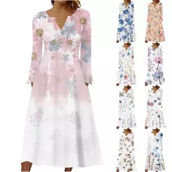 Модное женское повседневное модное однотонное платье с карманами и v-образным вырезом, пуловер с длинными рукавами S бежевый