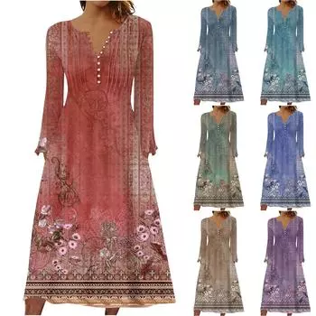 Модное женское повседневное модное однотонное платье с карманами и v-образным вырезом, пуловер с длинными рукавами L синий