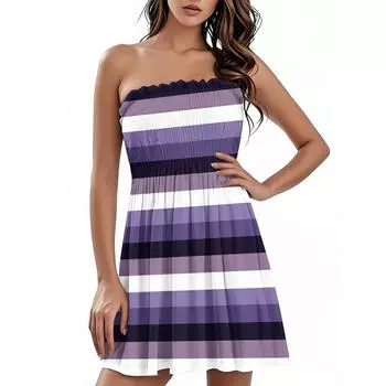 Модное женское повседневное платье-бандо с цветочным принтом без рукавов S