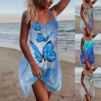 Модное женское повседневное платье с круглым вырезом на бретельках и высокой талией, сексуальный пуловер с принтом, темпераментное платье XXL серый