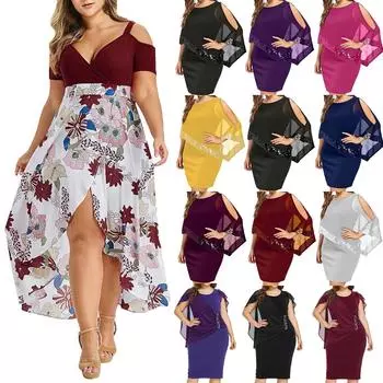 Модное женское повседневное шифоновое платье больших размеров без рукавов свободного покроя XL фиолетовый