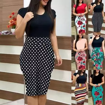 Модное женское сексуальное платье с короткими рукавами и цветочным принтом на ягодицах L чёрный