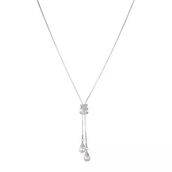 Модное женское спиральное жемчужное ожерелье со стразами, свитер-цепочка серебряный