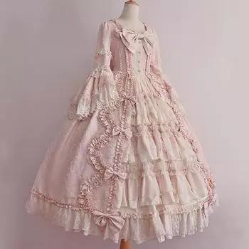 Модное женское винтажное готическое платье для торта, кружевное платье с юбкой L розовый