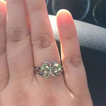 Модное женское зеленое кольцо с бабочкой, размер 6, 7, 8, 9, 10, 11 6