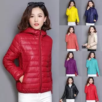 Модное женское зимнее осеннее теплое пуховое легкое пальто с капюшоном, куртка, верхняя одежда 3XL чёрный