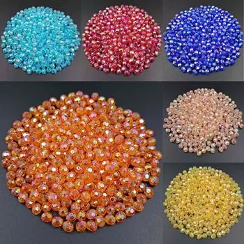 Модные 100/40 шт. акриловые бусины ручной работы диаметром 6/8 мм, материал «сделай сам», цветные бусины, аксессуары, прозрачные круглые бусины Symphony AB 8mm белый