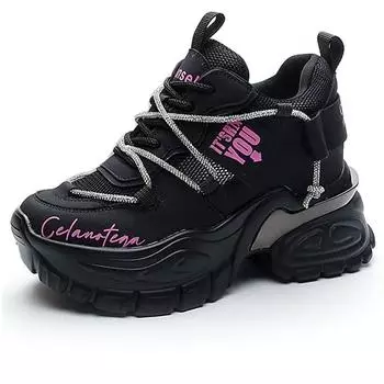 Модные 10,5 см сетчатые кроссовки на платформе с танкеткой, массивные, из натуральной коровьей кожи со стразами, модная летняя женская обувь 2024 года, удобная 34 бежевый