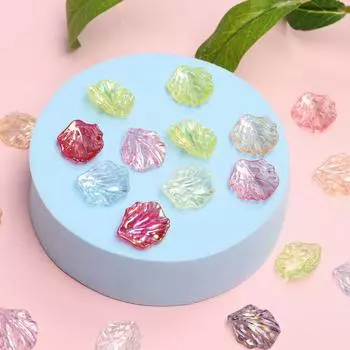 Модные 10 шт./пакет 18*21 мм AB красочный материал ручной работы акриловые бусины-лепестки в виде листьев капусты для изготовления ювелирных изделий с отверстиями белый