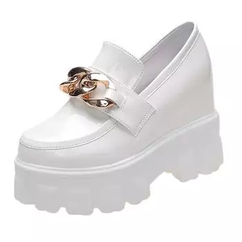 модные 10 см женские туфли-оксфорды 2024 женские туфли на плоской подошве в стиле Лолита Мэри Джейн женские весенние туфли на платформе женские мокасины винтажные мягкие туфли без застежек 34 белый