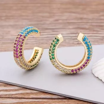 Модные 13 стилей, медные циркониевые серьги-клипсы, украшения для козелка, украшения для тела, зажим для ушей, кольцо в носу, поддельные серьги для пирсинга, уютные серьги