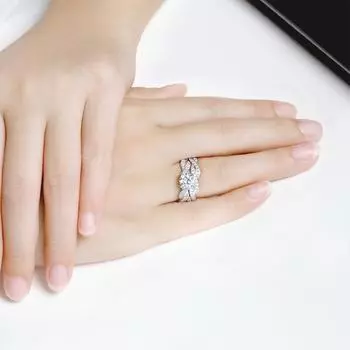 Модные 1 пара обручальных колец с бриллиантами, модные ювелирные изделия, размер 5-12, пара драгоценных камней, индивидуальный двухслойный свадебный подарок 5 серебряный