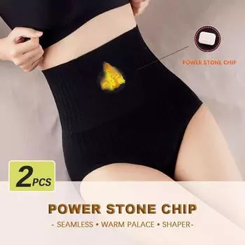 Модные 2 шт. корректирующее белье с высокой талией, утягивающее, подтягивающее бедра, бесшовные трусики для плоского живота, корректирующие фигуру, облегающие женские трусики M чёрный