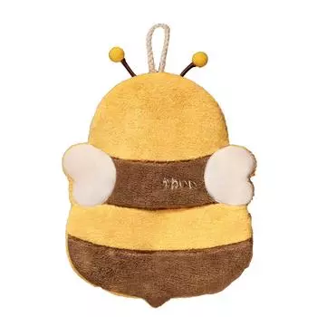 МОДНЫЕ 2 шт., полотенца для рук в форме пчелы с изображением панды, утолщенные мягкие коралловые бархатные супервпитывающие милые носовые платки, кухонные подвесные махровые полотенца жёлтый