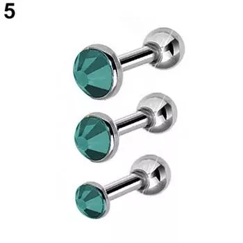 Модные 3 шт. серьги-гвоздики со стразами для козелка Helix Bar Серьги для пирсинга хряща розовый