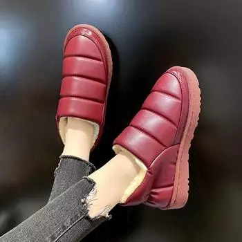 Модные абсолютно новые женские плюшевые ботильоны модные водонепроницаемые зимние теплые меховые зимние ботинки женские 2024 повседневные мягкие туфли женские ert56 35 чёрный