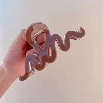 Модные ацетатные заколки-крабы для волос волнистой формы цвета желе для женщин корейские красочные большие геометрические заколки-крабы для волос аксессуары для волос