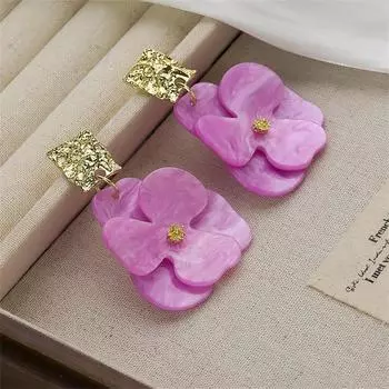 Модные акриловые металлические серьги-цветы Элегантные женские свадебные серьги-подвески с персонализацией Ювелирные аксессуары