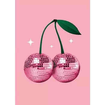 Модные акварельные розовые банты Холст Картина Настенное искусство Вишня Диско-шар Зебра Принт плаката Преппи Девочка Комната Домашний декор Cuadros 21cm30cm NoFrame