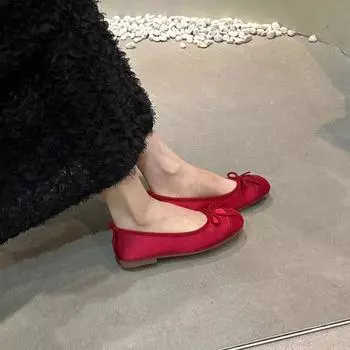 Модные элегантные балетки женские дизайнерские туфли на плоской подошве женские ретро-лоферы с круглым носком 40 красный