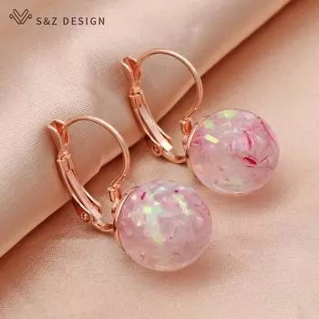 Модные элегантные круглые серьги цвета розового золота для женщин и девочек, модные ювелирные изделия для свадебной вечеринки, подарок