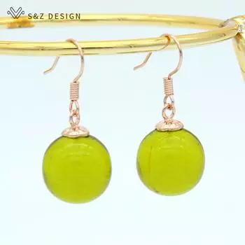 Модные элегантные круглые серьги-капли из бисера для женщин, вечерние ювелирные изделия цвета розового золота