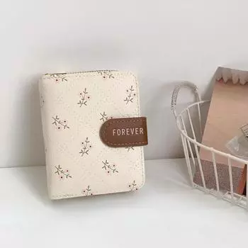 Модные элегантные летние кошельки для женщин, сумка с цветочным принтом, корейская мода, короткий кошелек для карт, эстетический дизайнерский женский кошелек для монет зелёный