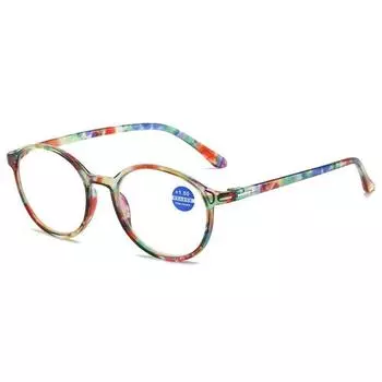 Модные элегантные очки для чтения с цветочным принтом, защита глаз от синего света, пресбиопические очки для женщин, сверхлегкая оправа +100