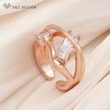 Модные элегантные прямоугольные кольца с кубическим цирконием для мужчин и женщин, вечерние модные ювелирные изделия цвета розового золота, подарок