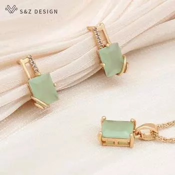 Модные элегантные серьги цвета шампанского, золотого цвета, прямоугольные серьги-капли с кристаллами, комплекты ювелирных изделий для женщин, свадебное ожерелье с подвеской из циркония