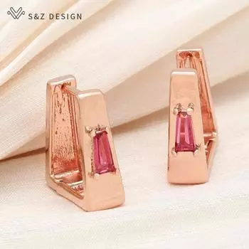 Модные элегантные трапециевидные серьги с кубическим цирконием для женщин, ювелирные изделия для свадебной вечеринки, серьги цвета розового золота