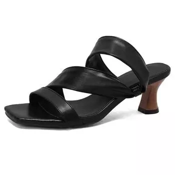 Модные элегантные туфли-мюли женские тапочки модные нюдовые розовые повседневные босоножки на коротких каблуках шлепанцы туфли женские большого размера 45 50 обувь 34 абрикосовый