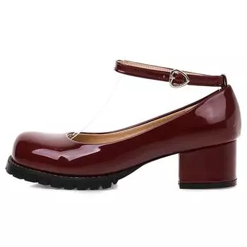 Модные элегантные туфли на среднем каблуке для женщин 2024 года, весенние туфли на щиколотке с ремешками, черные, белые, красные, на каблуке, свадебные, офисные туфли для женщин, большой размер 48 34 чёрный