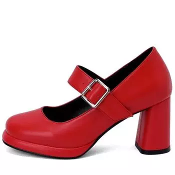 Модные элегантные туфли на высоком каблуке женские туфли Мэри Джейн большого размера 45 черные красные белые женские туфли на каблуке для танцевальной вечеринки свадебные туфли классические 35 чёрный