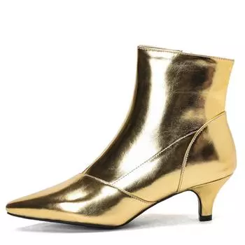 Модные элегантные женские ботильоны, роскошные золотые и серебряные короткие ботинки, женские водонепроницаемые зимние туфли на среднем каблуке для вечеринок и танцев, большой размер 45 48 34 чёрный