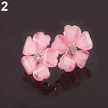 Модные элегантные женские посеребренные цветочные стразы серьги-гвоздики ювелирные изделия ADM розовый