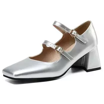 Модные элегантные женские туфли на каблуках большого размера 45, туфли Мэри Джейн, черные, серебристые, зеленые, фиолетовые, на каблуке, офисные, свадебные туфли для девочек 34 чёрный