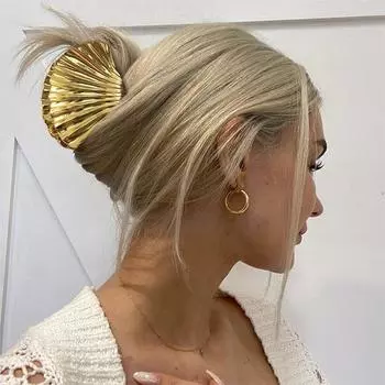 Модные элегантные золотые металлические заколки-краб для волос для женщин и девочек, корейские заколки для волос, заколки для хвоста, аксессуары для волос